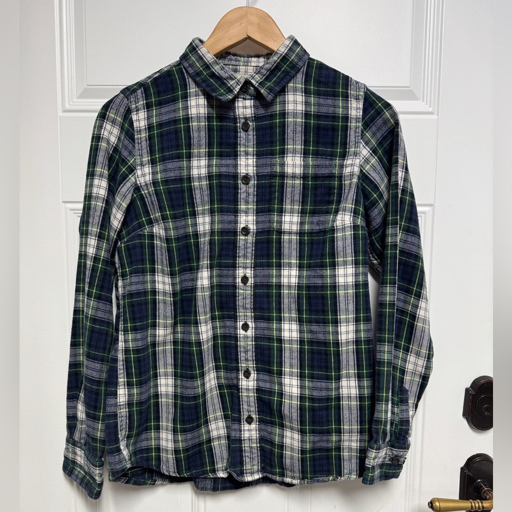 LL Bean Women's Slightly Fitted Scotch Plaid Flannel Shirt, XS Reg
